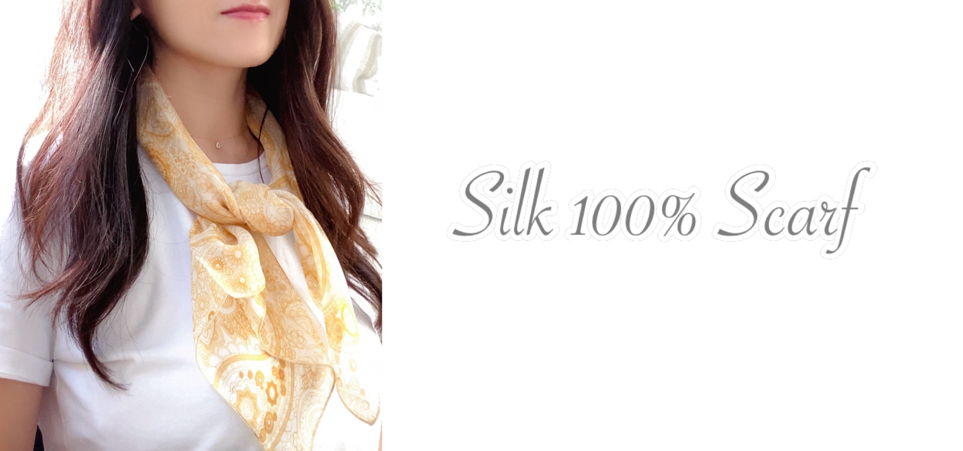 シルク　スカーフ　敏感肌におすすめ　薄手　65x65cm 47色以上から選べる